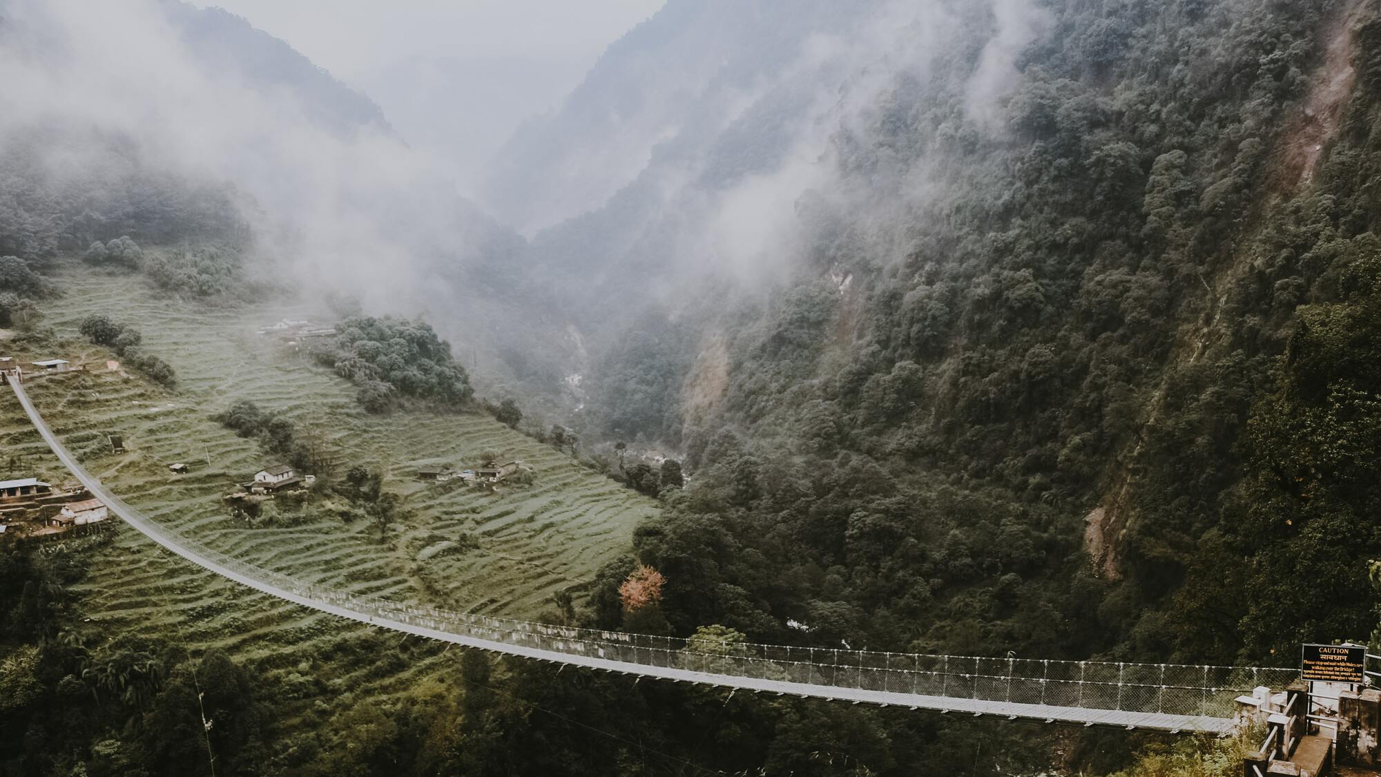 Suspension bridge of Jhinu Danda, Nepal - By Mountain People