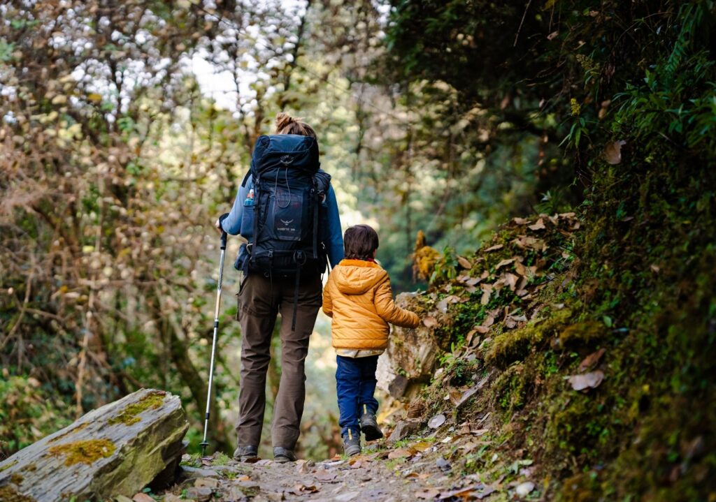 Mother and child trekking Nepal–By Mountain People