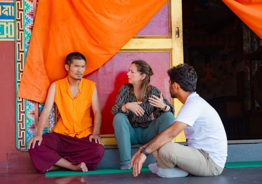The Inner Expedition Buddhist Monk Rosalie Lighting Up and Govinda By Mountain People