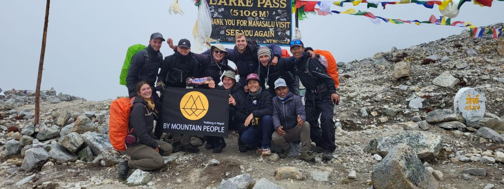 Group trekking in Nepal with By Mountain People